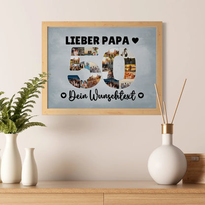 Personalisiertes Poster mit Wunschtext zum 50 Geburtstag Papa