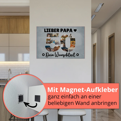 Magnet Poster mit Wunschtext 50 Geburtstag Papa