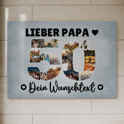 Magnet Poster mit Wunschtext 50 Geburtstag Papa
