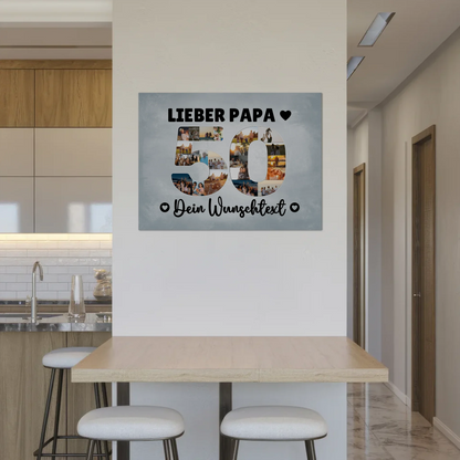 Magnet Poster mit Wunschtext 50 Geburtstag Papa