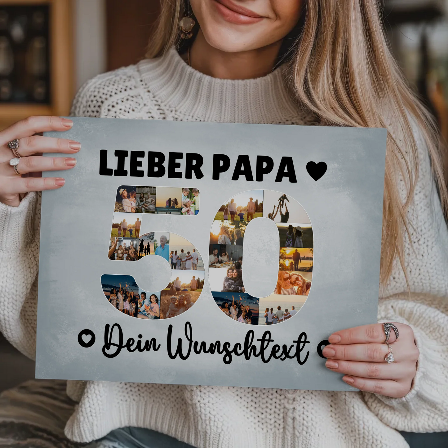 Magnet Poster mit Wunschtext 50 Geburtstag Papa