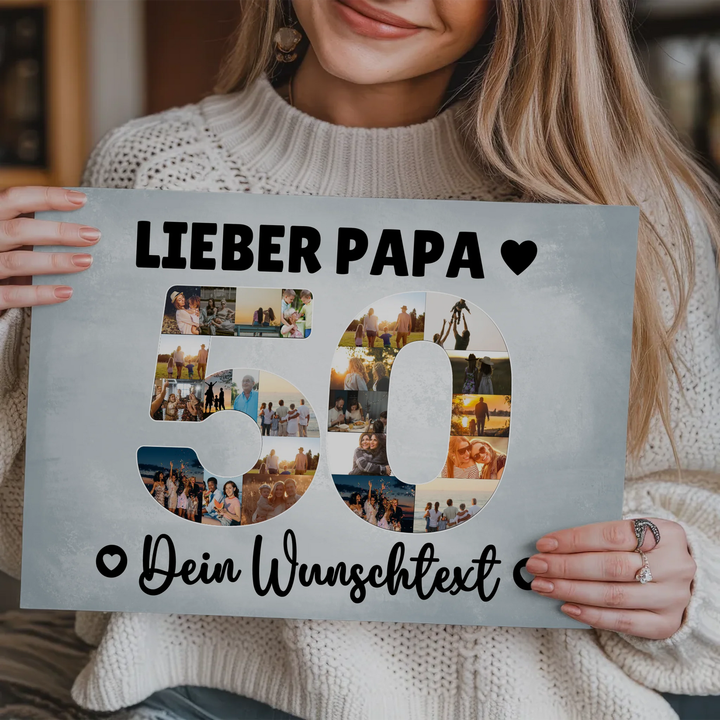 Magnet Poster mit Wunschtext 50 Geburtstag Papa