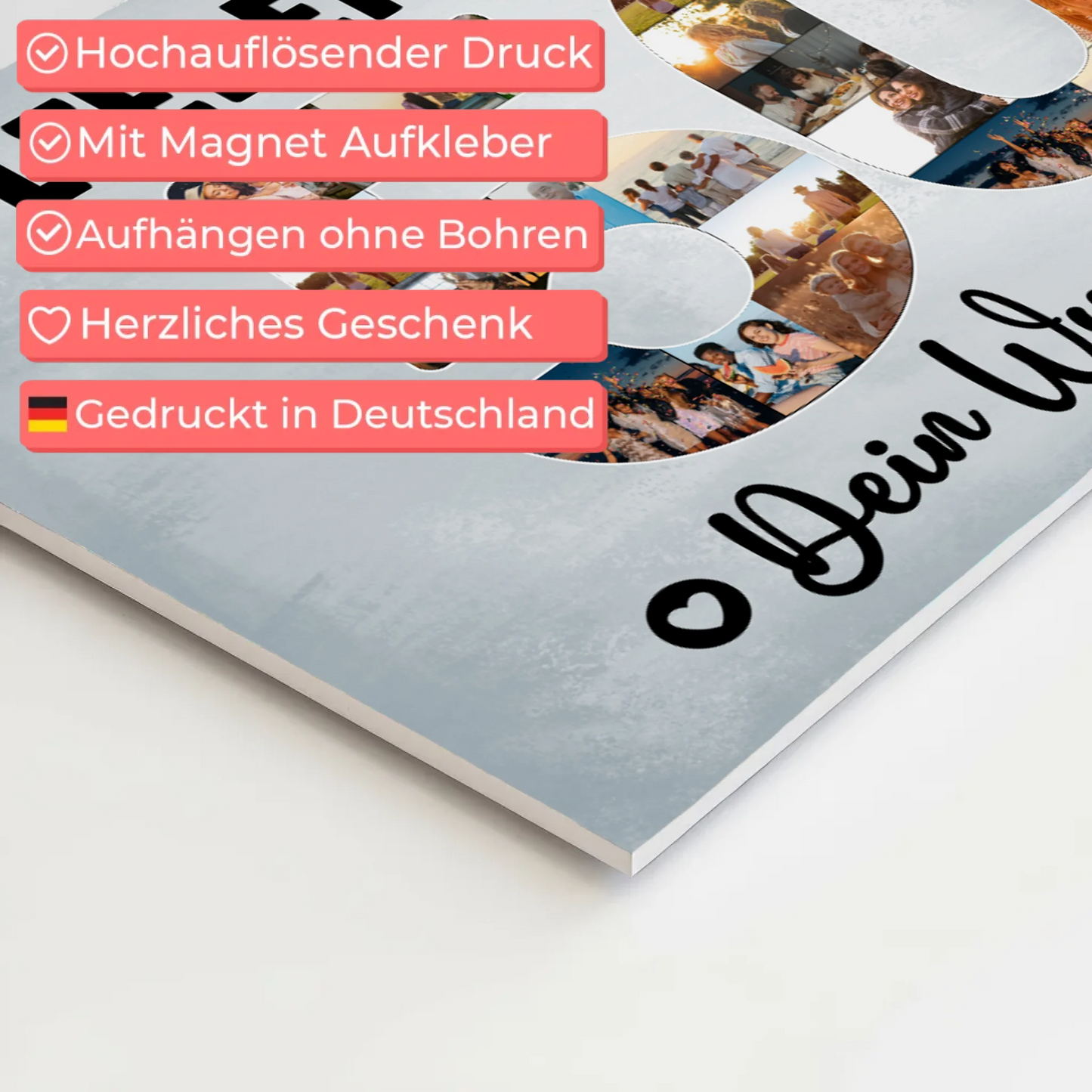 Magnet Poster mit Wunschtext 50 Geburtstag Papa