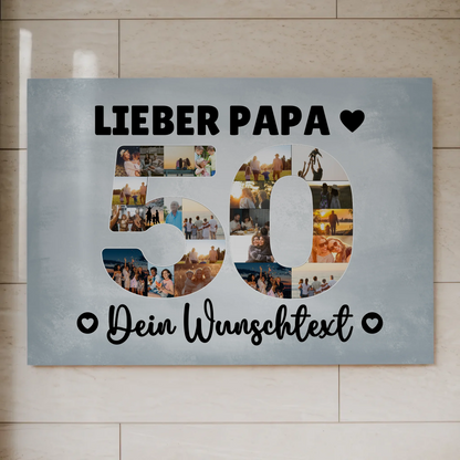 Magnet Poster mit Wunschtext 50 Geburtstag Papa
