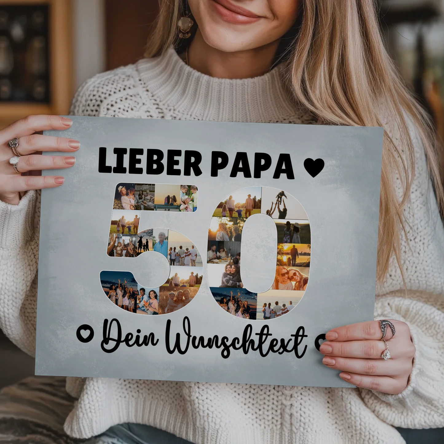 Magnet Poster mit Wunschtext 50 Geburtstag Papa