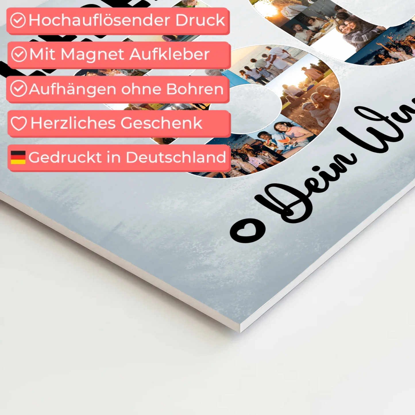 Magnet Poster mit Wunschtext 50 Geburtstag Papa