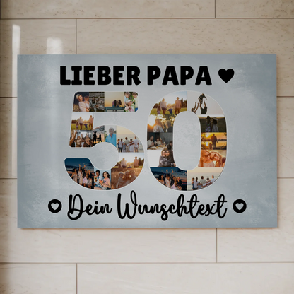Magnet Poster mit Wunschtext 50 Geburtstag Papa