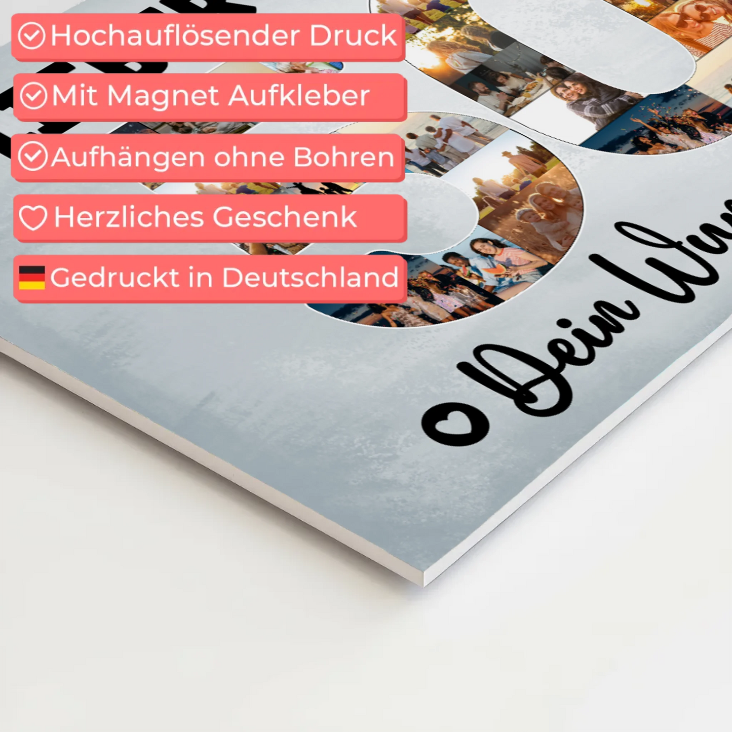 Magnet Poster mit Wunschtext 50 Geburtstag Papa