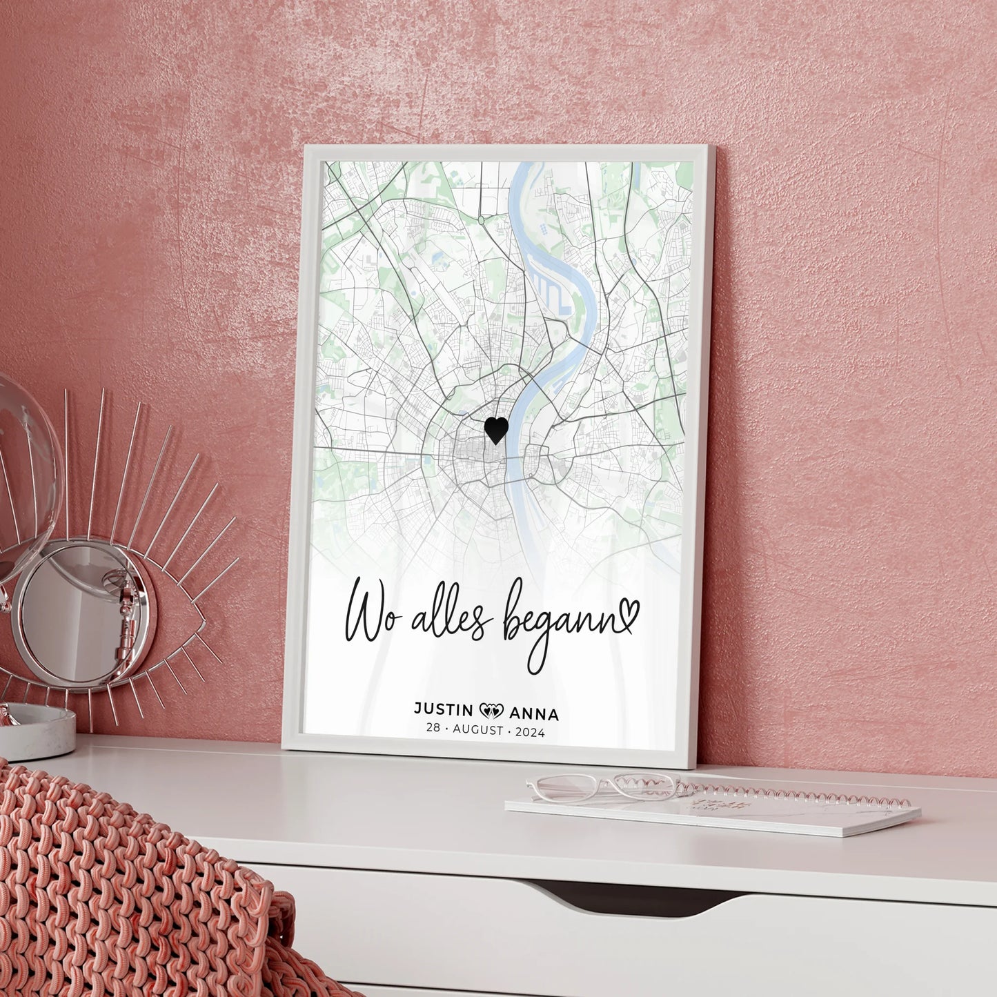Personalisiert Stadtkarten Poster Paare Wo Alles Begann Naturdesign