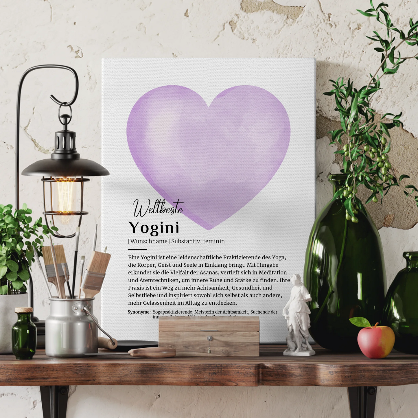 Leinwand Definition Yogini Yoga mit Namen Geschenk gestalten