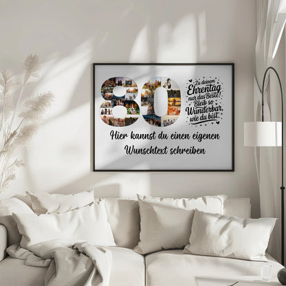 Personalisiertes Poster Wunschtext 80 Geburtstag Ehrentag Geschenk
