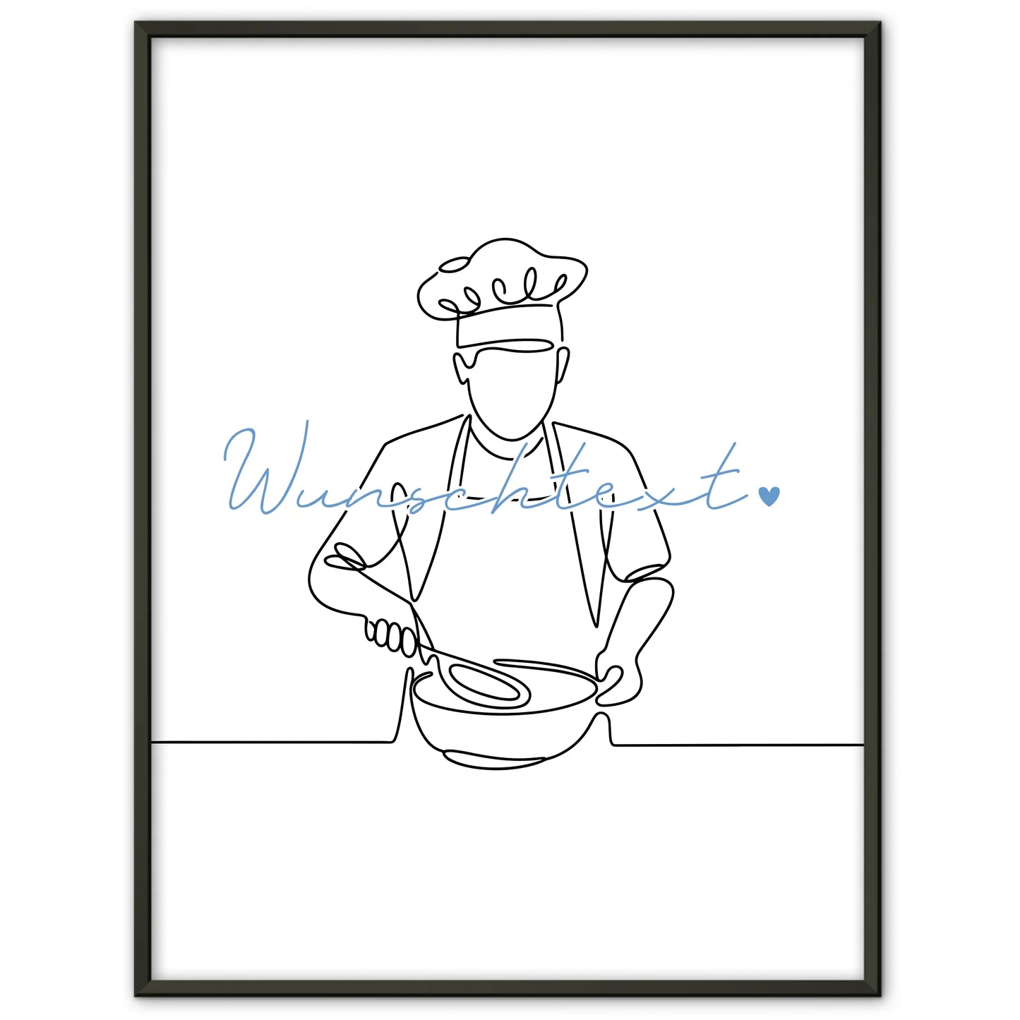 Lineart Poster Kochen Geschenk Sohn & Bruder für Koch Köchin Cook