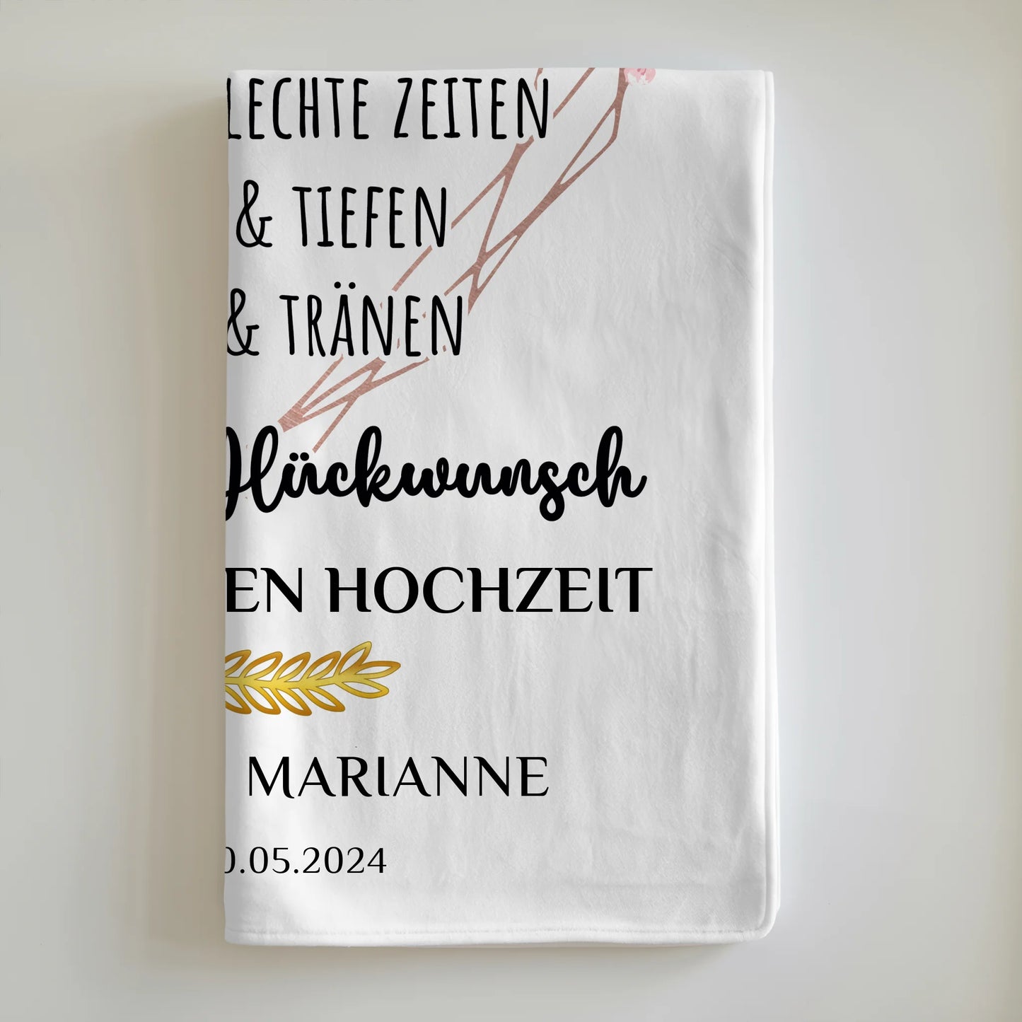 Personalisierte Decke Geschenk zur Diamantenen Hochzeit 60 Hand in Hand