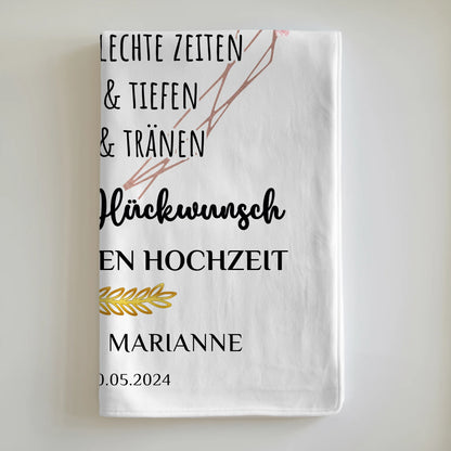 Personalisierte Decke Geschenk zur Diamantenen Hochzeit 60 Hand in Hand