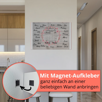 Willkommens Fotoboard Hochzeit mit Blumenkranz personalisiert