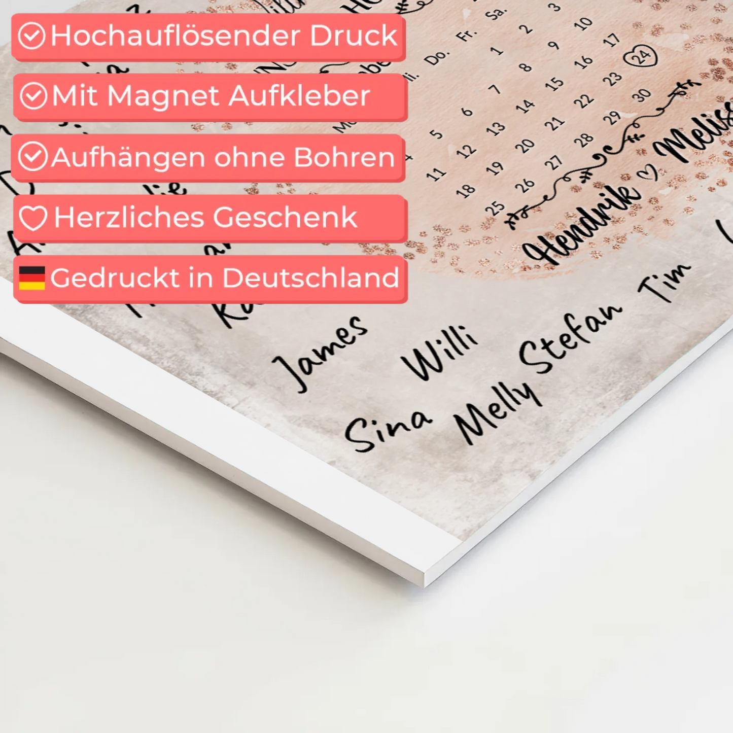 Hochzeit Willkommensschild für Unterschriften Farbklecks Rose