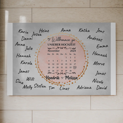 Hochzeit Willkommensschild für eigene Unterschriften