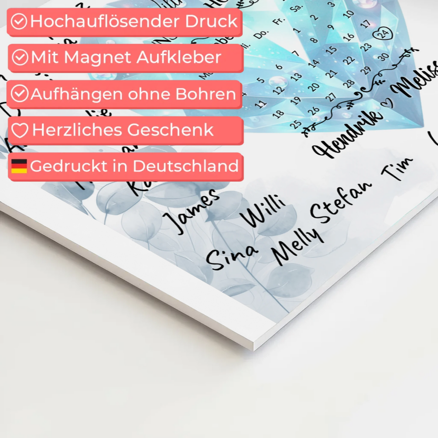 Fotoboard Hochzeit Herzlich Willkommen Blue Diamond