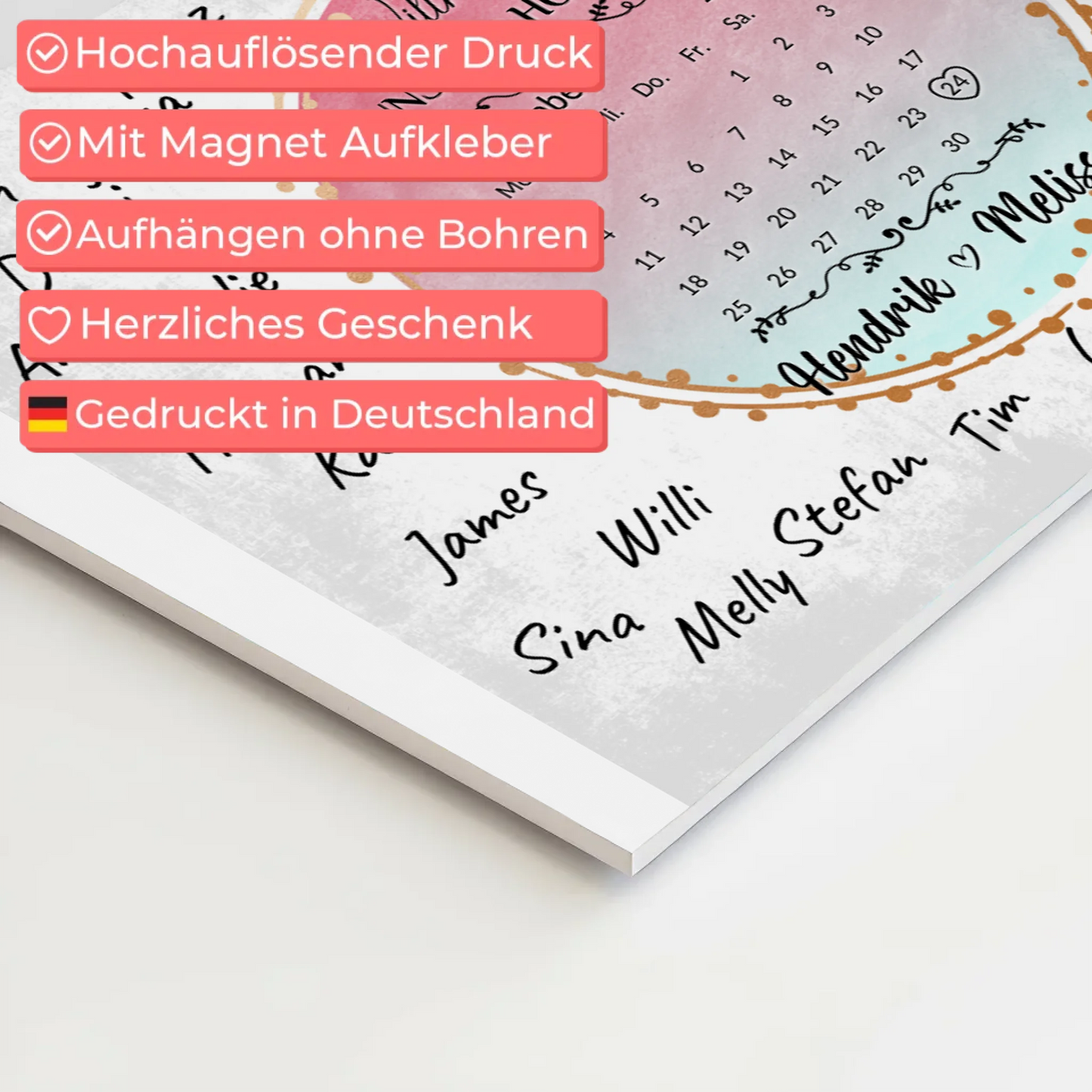 Willkommens Fotoboard Hochzeit mit Unterschriften Blau