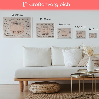 Hochzeit Willkommensschild für Unterschriften Farbklecks Rose