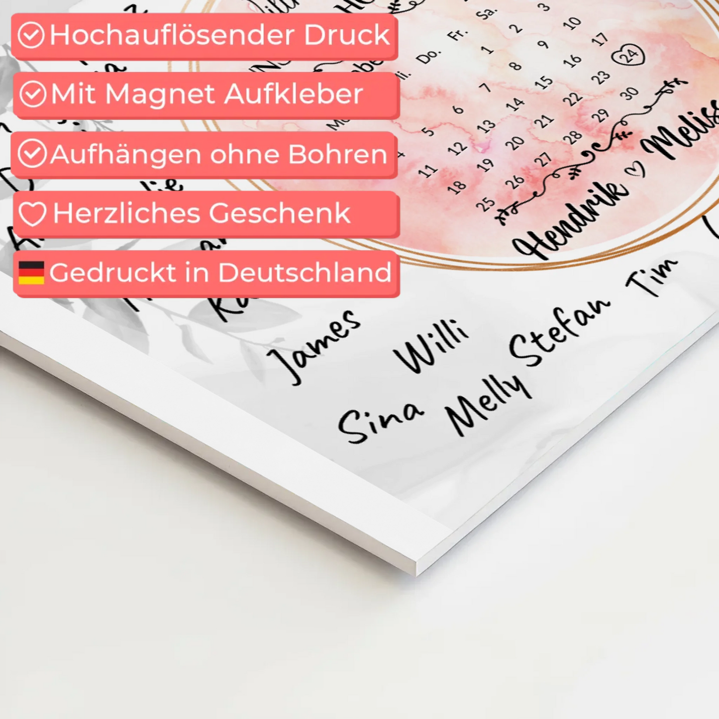 Willkommensschild Hochzeit Aquarell Kranz personalisiert