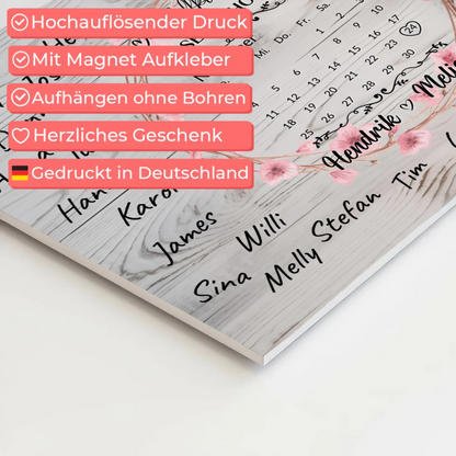 Willkommens Fotoboard Hochzeit mit Blumenkranz personalisiert