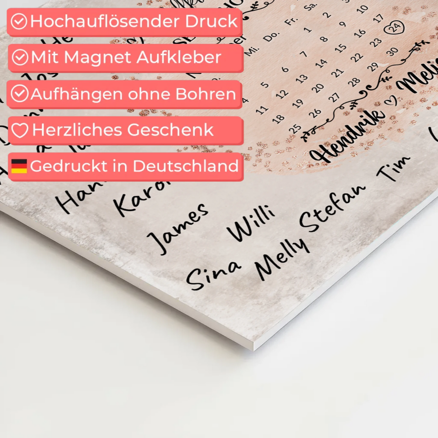 Hochzeit Willkommensschild für Unterschriften Farbklecks Rose