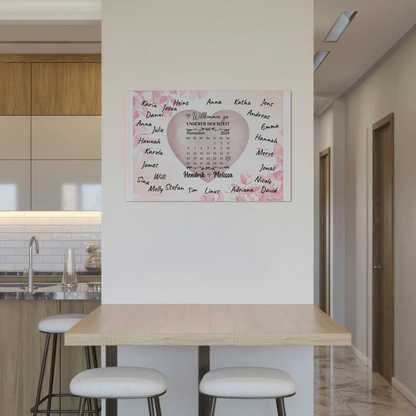 Willkommensschild Hochzeit mit Farbklecks Herz personalisiert Magnet Poster