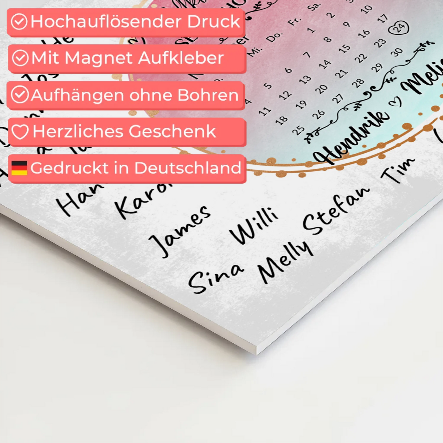 Willkommens Fotoboard Hochzeit mit Unterschriften Blau