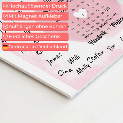 Hochzeit Willkommensschild für Unterschriften Herz Farbklecks