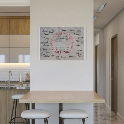 Willkommens Fotoboard Hochzeit mit Blumenkranz personalisiert