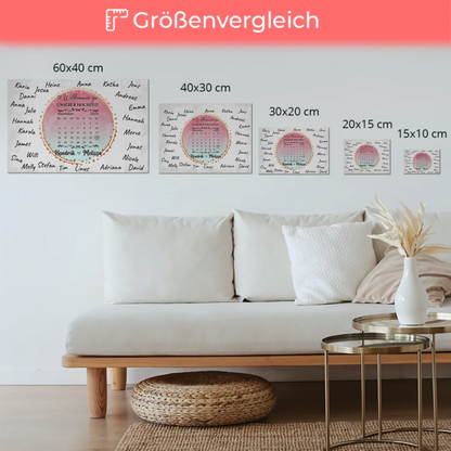 Willkommens Fotoboard Hochzeit mit Unterschriften Blau