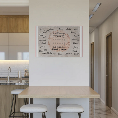 Hochzeit Willkommensschild für Unterschriften Farbklecks Rose