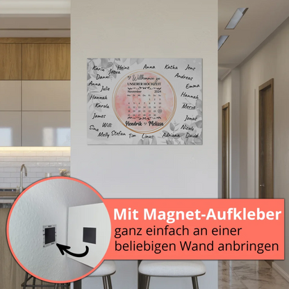 Willkommensschild Hochzeit Aquarell Kranz personalisiert