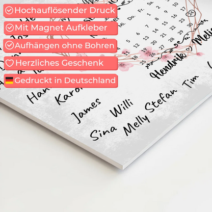 Willkommens Fotoboard Hochzeit Herz Kranz Unterschriften