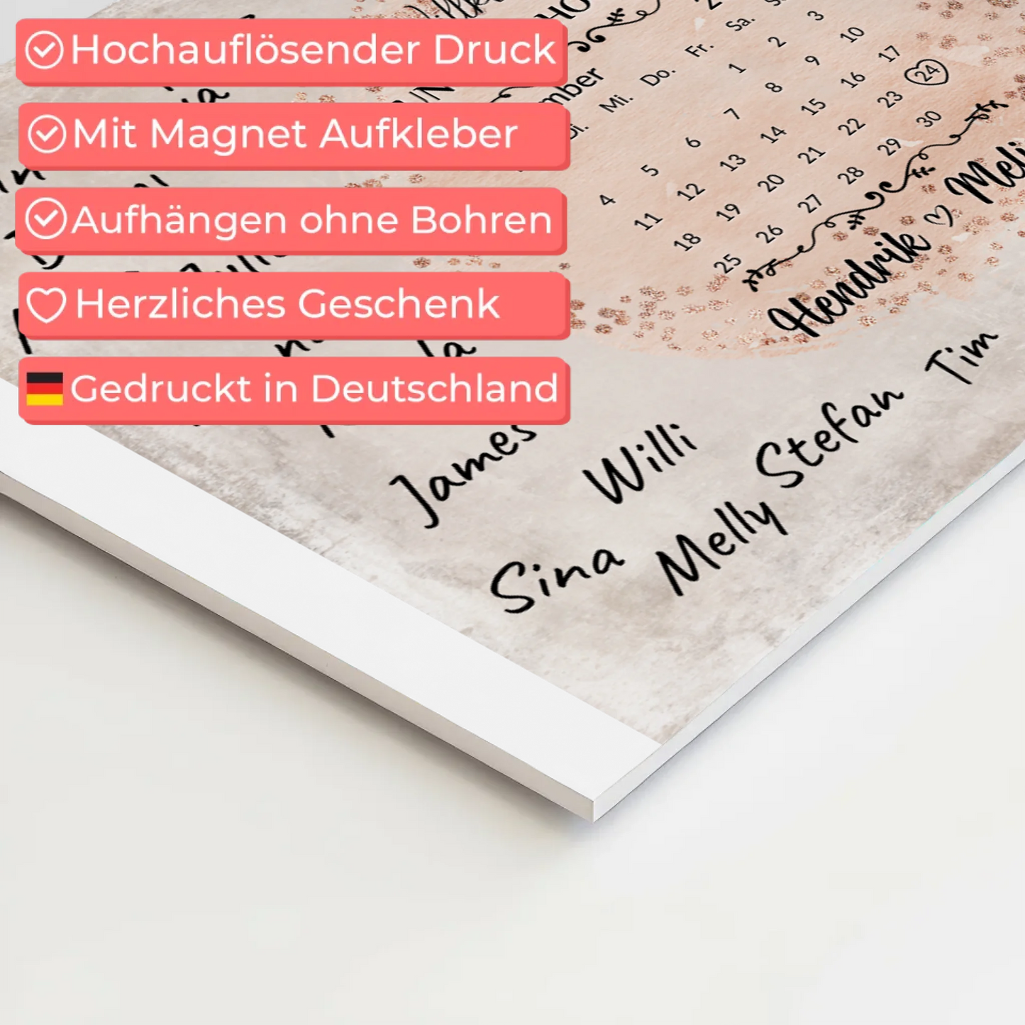 Hochzeit Willkommensschild für Unterschriften Farbklecks Rose