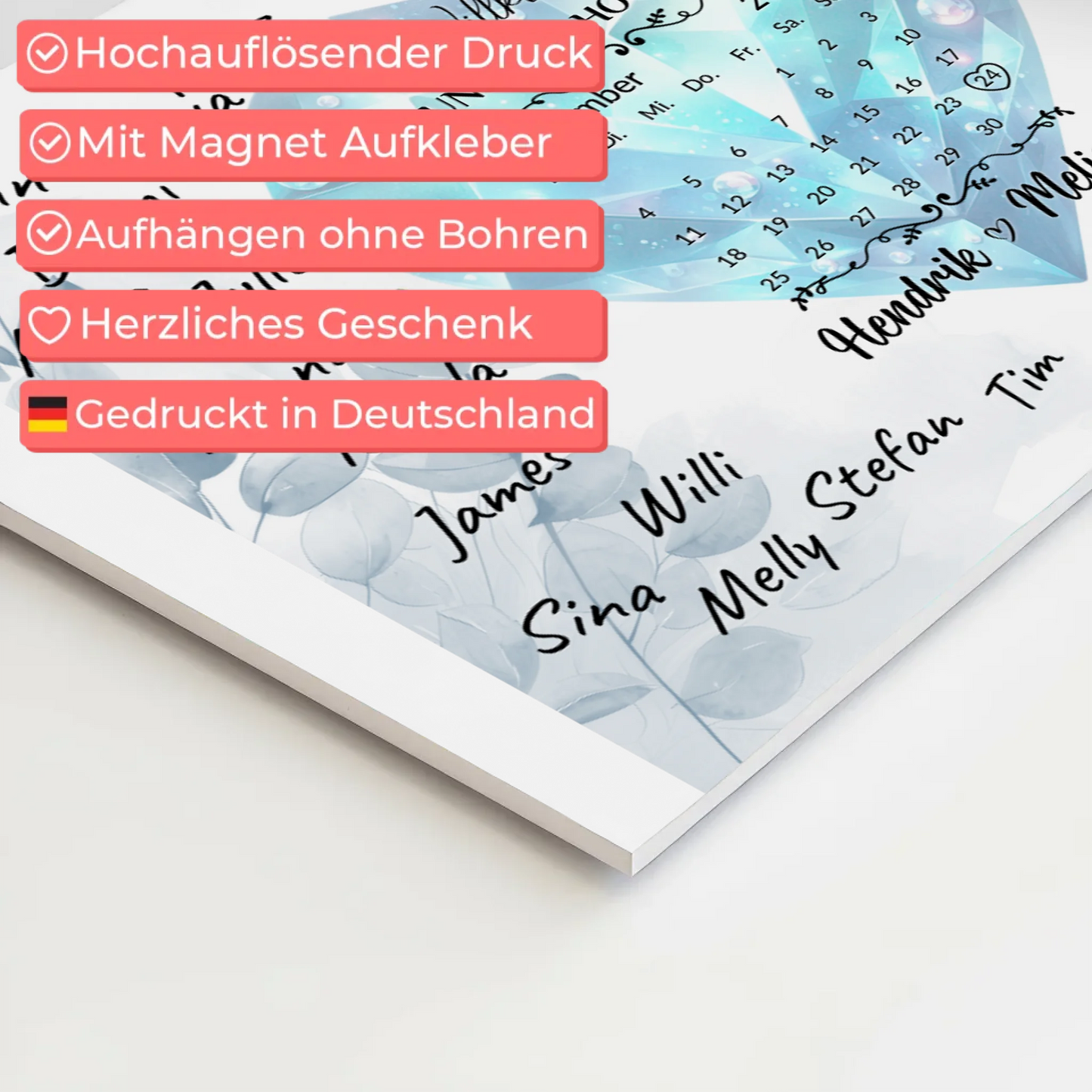 Fotoboard Hochzeit Herzlich Willkommen Blue Diamond