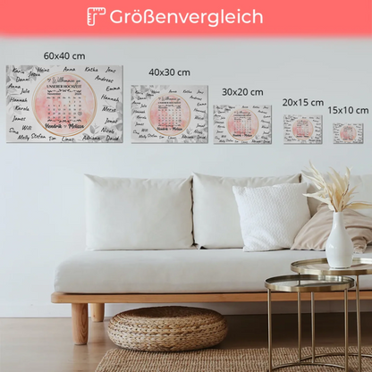 Willkommensschild Hochzeit Aquarell Kranz personalisiert