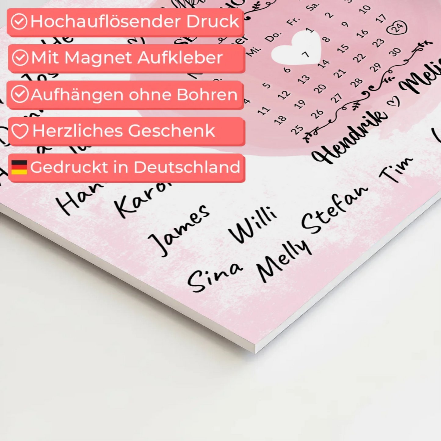 Hochzeit Willkommensschild für Unterschriften Herz Farbklecks