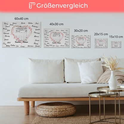 Willkommens Fotoboard Hochzeit Herz Kranz Unterschriften