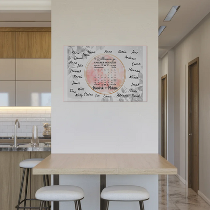 Willkommensschild Hochzeit Aquarell Kranz personalisiert