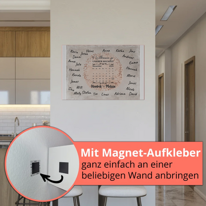 Hochzeit Willkommensschild für Unterschriften Farbklecks Rose