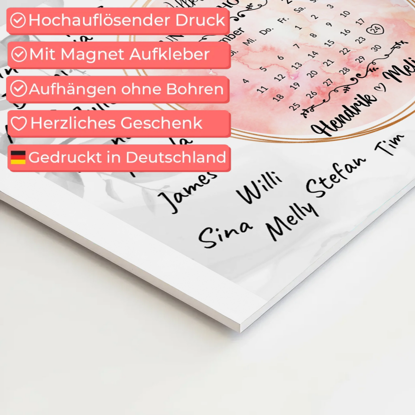 Willkommensschild Hochzeit Aquarell Kranz personalisiert