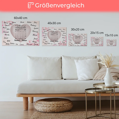 Willkommensschild Hochzeit mit Farbklecks Herz personalisiert Magnet Poster