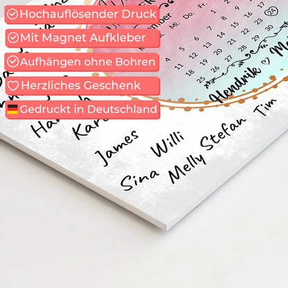 Willkommens Fotoboard Hochzeit mit Unterschriften Blau