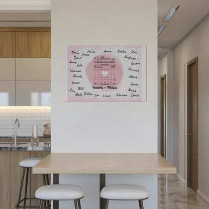 Hochzeit Willkommensschild für Unterschriften Herz Farbklecks