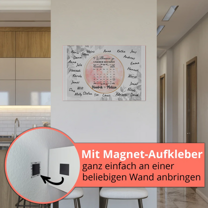 Willkommensschild Hochzeit Aquarell Kranz personalisiert