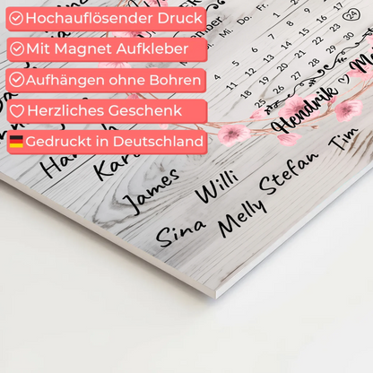 Willkommens Fotoboard Hochzeit mit Blumenkranz personalisiert