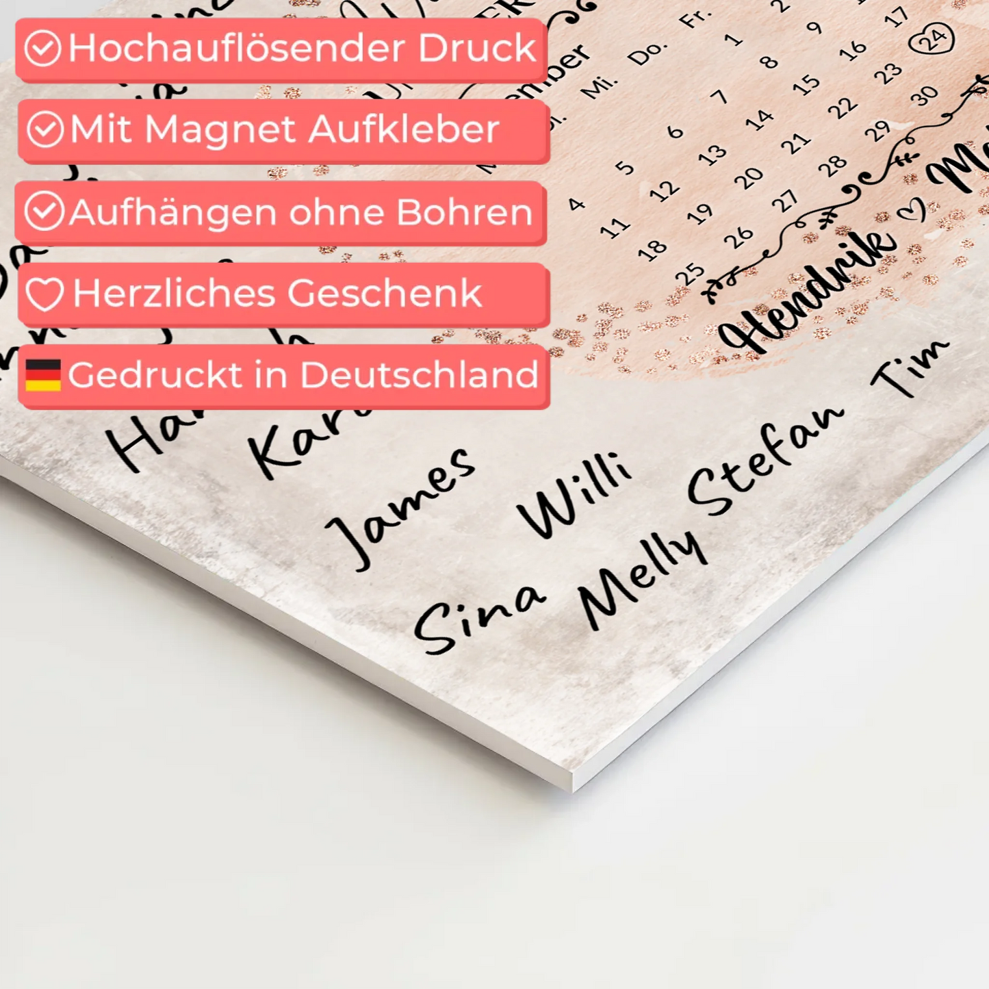 Hochzeit Willkommensschild für Unterschriften Farbklecks Rose