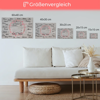 Willkommens Fotoboard Hochzeit mit Blumenkranz personalisiert